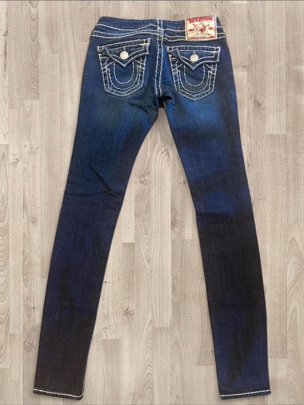 True Religion Women's Dark Blue Low-Rise Skinny Jeans